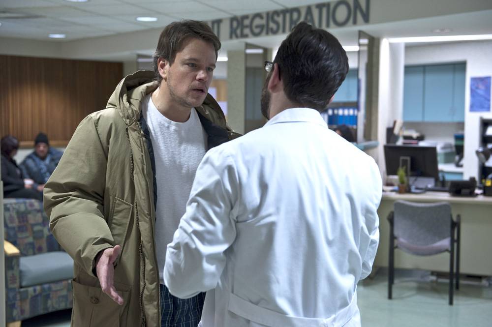A Still from Contagion (2011), showing the desperation of Mitch Emhoff, the main character (played by Matt Damon)